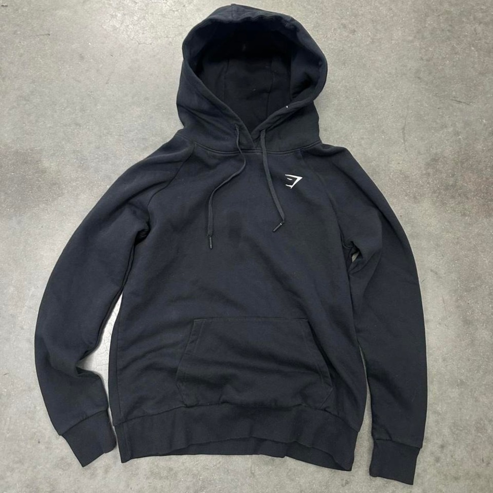 Gymshark classic black pull-over hoodie Size Med